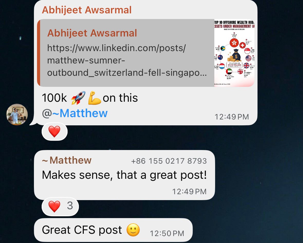 Client appreciation message